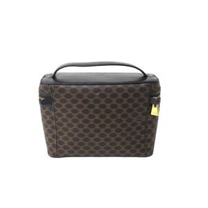 Celine Bag Macadam Handbag Black Blazon Embossed Vanity